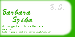 barbara szika business card
